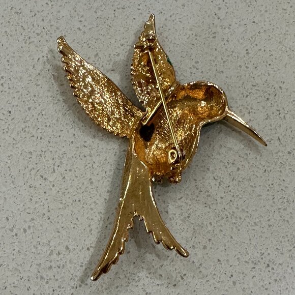Enamel Hummingbird Brooch - Picture 5 of 5